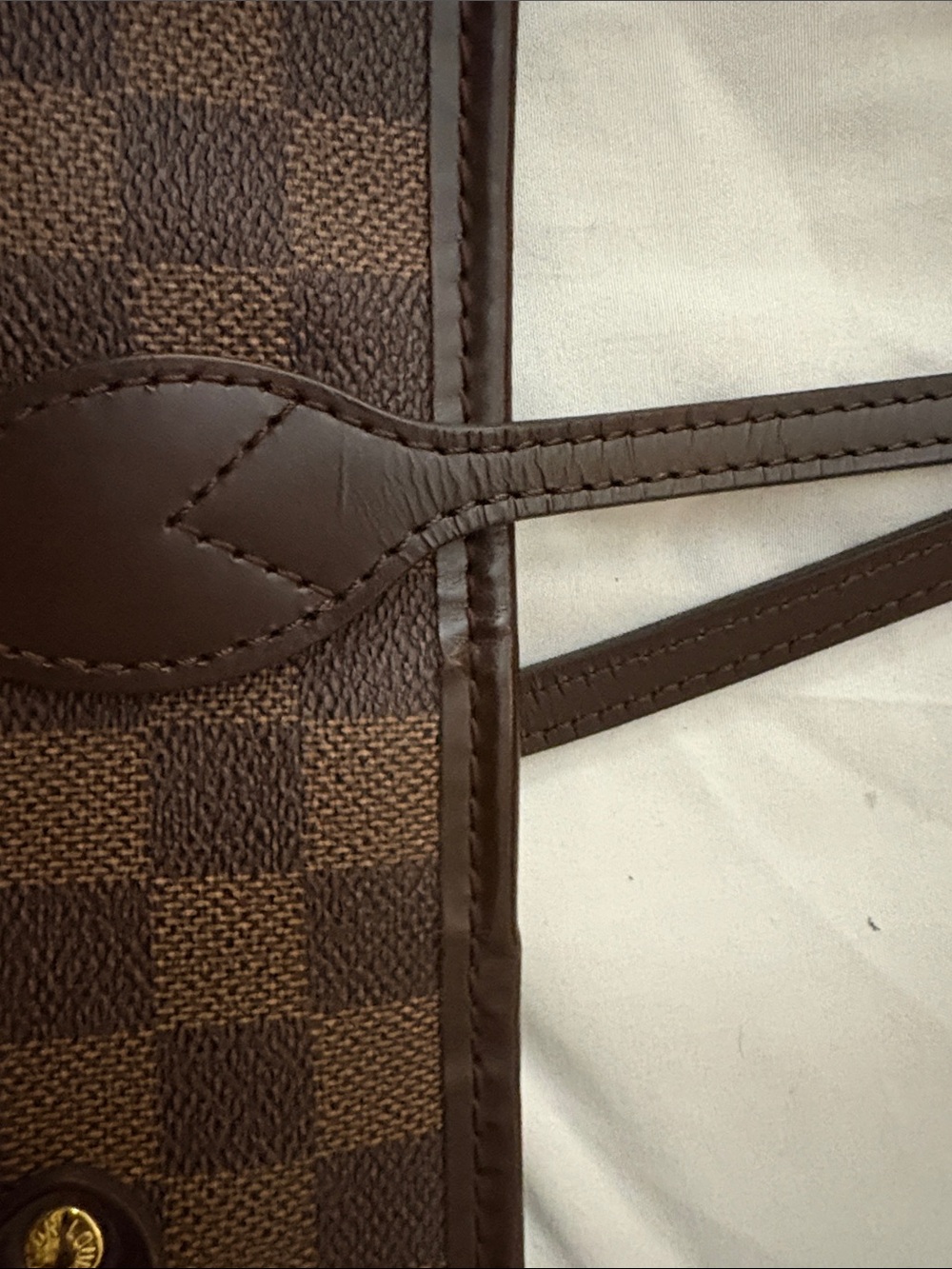 Louis Vuitton Brown Checkered MM Neverfull MM Damier Tote/ gift with purchase - Picture 14 of 16